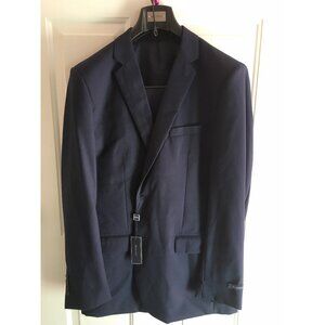 New Mens Braveman 2Pc Suit Slim Fit Untailored Pants Dark Navy Size 42Lx36W